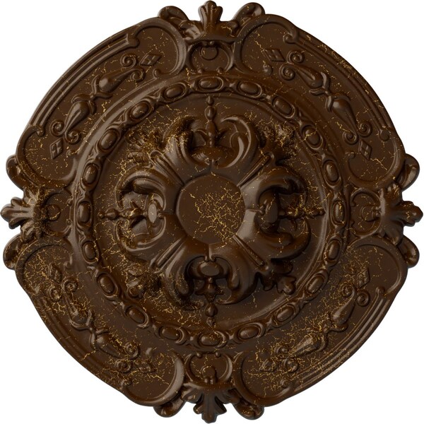 Ekena Millwork Southampton Ceiling Medallion (Fits Canopies up to 2 3/4"), 16 3/8"OD x 1 3/4"P, Root Beer Crackle CM17SORBC - main